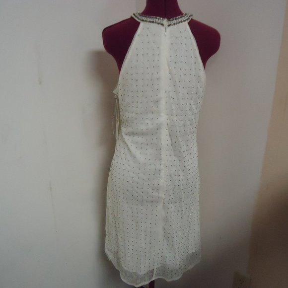 Dex Medium White Sequin Cocktail/Prom Dress - Picture 4 of 8